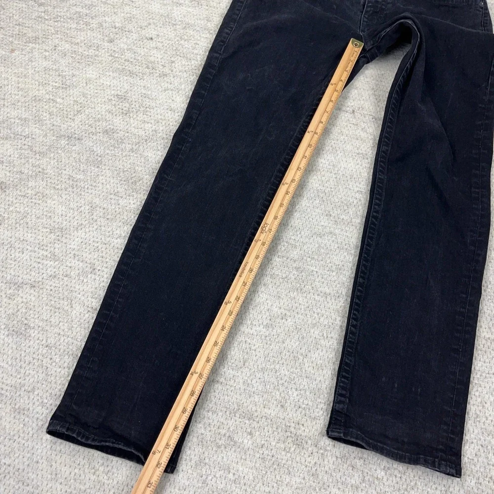 True Religion Jeans Men 34X32 Black Denim Geno Relaxed Slim Fit Black Wash Adult